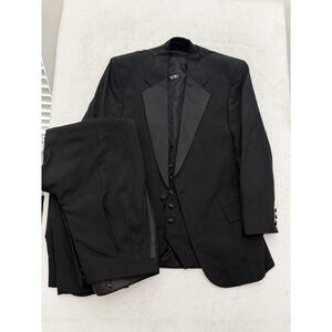 Lord West Vintage Black Tuxedo 41R Wool Shawl Lapel 70s Wedding USA ACWA Union